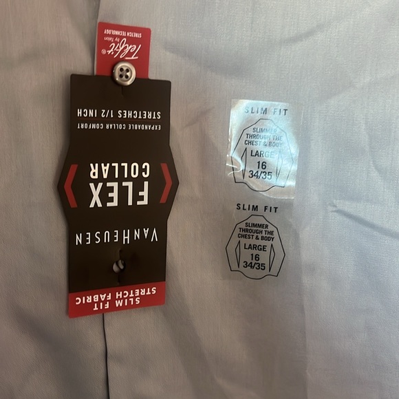 Van Heusen grey flex collar slim fit stretch large NWT - Picture 4 of 4